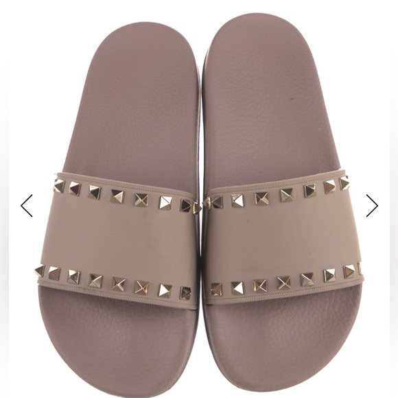 Authentic Valentino Garavani Rockstud women’s rubber Slide Sandals - Picture 1 of 4